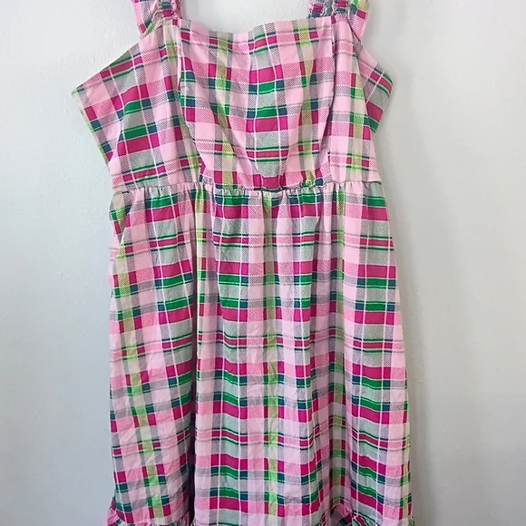 Torrid Women’s 2X Pink Plaid Smocked Summer Sundress Cottagecore Plus - Picture 2 of 11